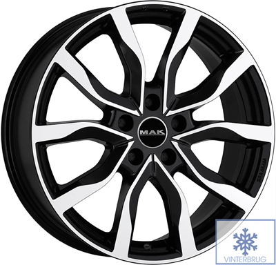 222877 MAK HIGH02 6516510C Mak Highlands  fælg, H2 6.5x16 ET50, 100.00/5, Ø76, black mirror MAK