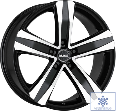 273828 MAK S5B 7518511440 Mak Stone 5 fælg, H2 7.5x18 ET40, 114.30/5, Ø76, black mirror MAK