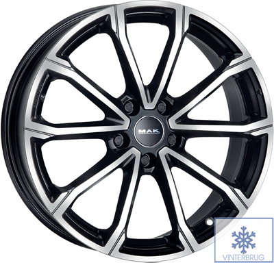 444271 MAK DBM 7018511440 MAK Davinci fælg, H2 7x18 ET40, 114.30/5, Ø66, black mirror MAK
