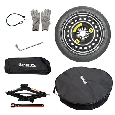 482556 SPARE SET R601HS Reservehjul 145/80-18, stål 4 x18,5x112.00 CB66.6 Inkl. donkraft, hjulnøgle, adapter, handsker, elastik og bolte. Alt i en taske. Spare Wheel Kit