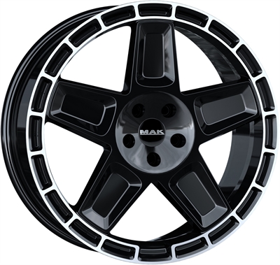 484680 MAK TR1 9020511250B MAK Trek fælg, 9x20 ET50, 112.00/5, Ø66.6, Gloss black mirror ring MAK