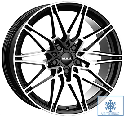484675 MAK KO3 9519511244B MAK Koenig-D fælg, 9.5x19 ET44, 112.00/5, Ø66.6, Black mirror MAK