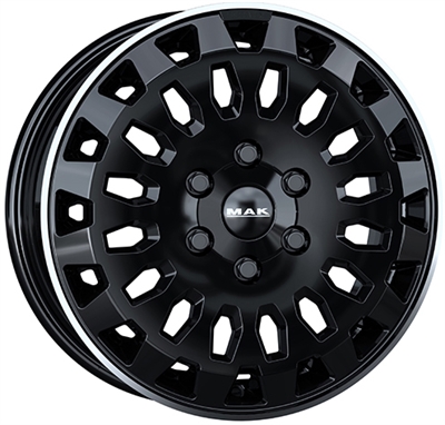 494326 MAK OV6 6516612051 MAK Overland 6 fælg, 6.5x16 ET51, 120.00/6, Ø74.5, gloss black mirror ring MAK