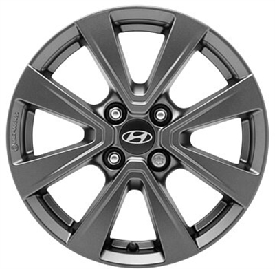 494347 ALU HYU GX400ADE05GR Hyundai GX400ADE05GR fælg, 5.5x15 ET41, 100.00/4, Ø54, Graphite (inkl. kapsel) Hyundai