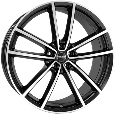 496750 BOR WB 7017511445C Borbet W fælg, 7x17 ET45, 114.30/5, Ø72.5, Black polished glossy Borbet