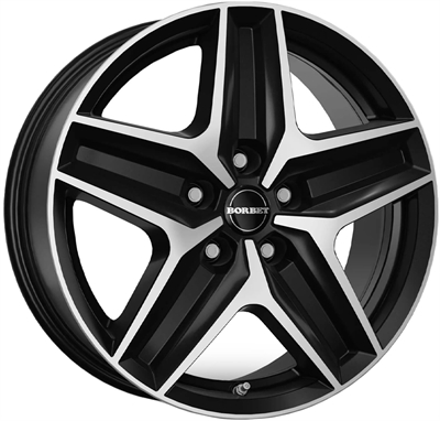 496580 BOR CW20 7518511853D Borbet CWZ fælg, 7.5x18 ET53, 118.00/5, Ø71.1, Black polished matt Borbet