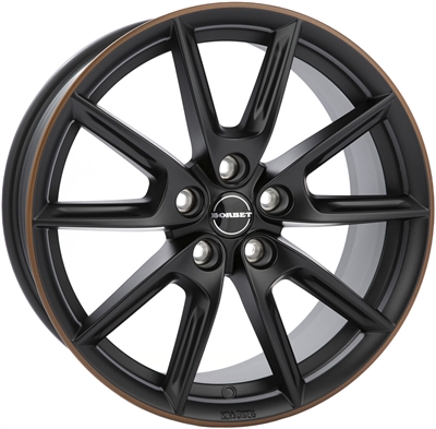 496660 BOR LX5 8019511240D Borbet LX19 fælg, 8x19 ET40, 112.00/5, Ø66.5, Black matt rim copper Borbet