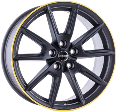 496733 BOR LX6 8019511250B Borbet LX19 fælg, 8x19 ET50, 112.00/5, Ø66.5, Black matt rim yellow Borbet