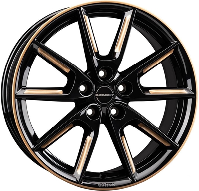 496573 BOR LX4 8018511440D Borbet LX18 fælg, 8x18 ET40, 114.30/5, Ø72.5, Black glossy gold spoke rim Borbet