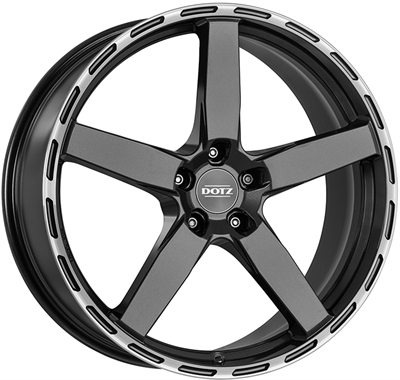 496123 DOT MBD 8520511235 Dotz Marina Bay fælg, 8.5x20 ET35, 112.00/5, Ø70, Gunmetal/polished lip Dotz