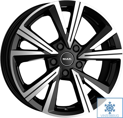 499066 MAK QVBM 7518511242 MAK Qvarz fælg, 7.5x18 ET42, 112.00/5, Ø76, Black mirror MAK