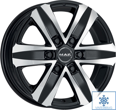 248855 MAK ST4 7517613060 Mak Stone 6 fælg, H2 7.5x17 ET60, 130.00/6, Ø84.1, black mirror MAK