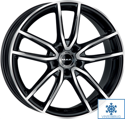 379869 MAK OXM 7016511252 MAK Oxford fælg, EH2+ 7x16 ET52, 112.00/5, Ø66.6, black mirror MAK