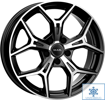 484317 MAK EP 7017510842B MAK Epica fælg, 7x17 ET42, 108.00/5, Ø65, Black mirror MAK