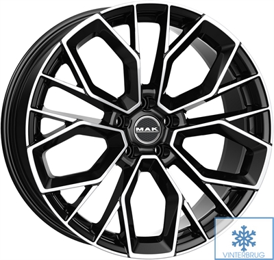 484242 MAK ST8 9520511241B Mak Stilo-D fælg, 9.5x20 ET41, 112.00/5, Ø76, Black mirror MAK