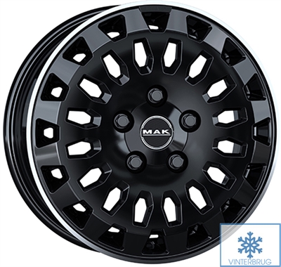 484422 MAK OV 7017510846B MAK Overland fælg, 7x17 ET46, 108.00/5, Ø65, Gloss black mirror ring MAK